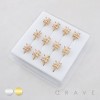 CELESTIAL MULTI MARQUISE CUT CZ FLOWER POLISH 316L SURGICAL STEEL NOSE HOOP RING BOX